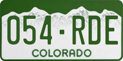 CO license plate 054RDE