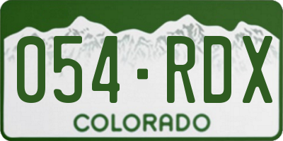 CO license plate 054RDX