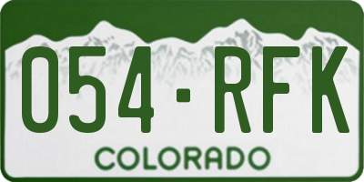 CO license plate 054RFK