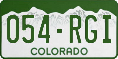 CO license plate 054RGI
