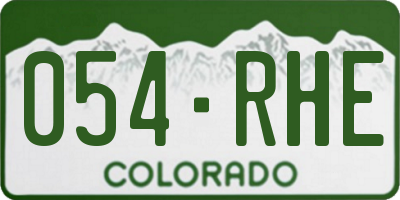 CO license plate 054RHE
