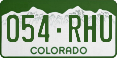 CO license plate 054RHU