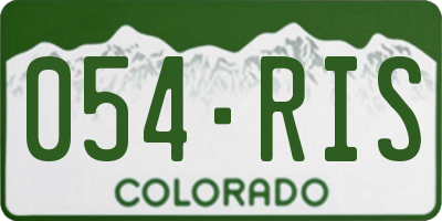 CO license plate 054RIS