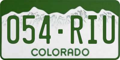 CO license plate 054RIU