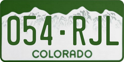 CO license plate 054RJL