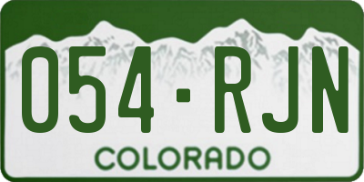 CO license plate 054RJN