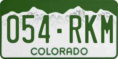 CO license plate 054RKM