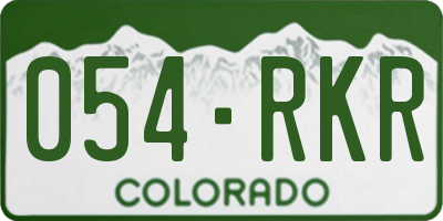 CO license plate 054RKR
