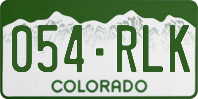 CO license plate 054RLK