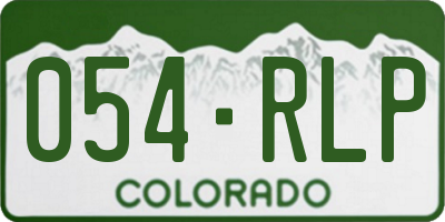 CO license plate 054RLP