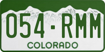 CO license plate 054RMM