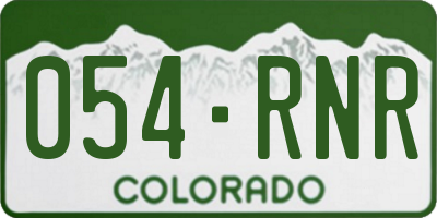 CO license plate 054RNR
