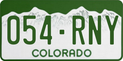 CO license plate 054RNY