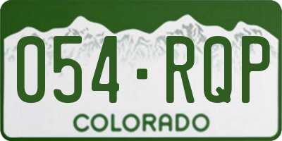 CO license plate 054RQP