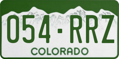 CO license plate 054RRZ