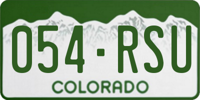 CO license plate 054RSU