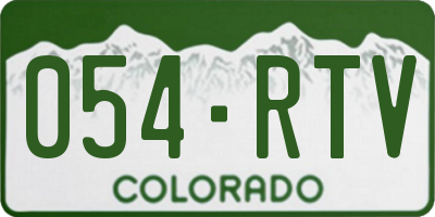 CO license plate 054RTV