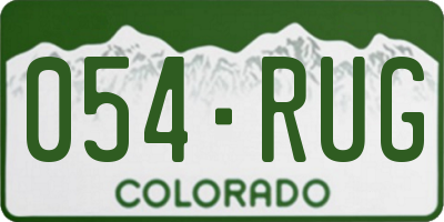 CO license plate 054RUG