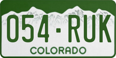 CO license plate 054RUK