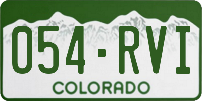 CO license plate 054RVI