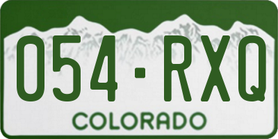 CO license plate 054RXQ