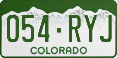 CO license plate 054RYJ