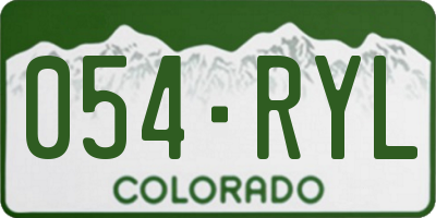 CO license plate 054RYL