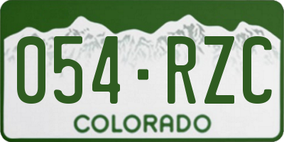 CO license plate 054RZC