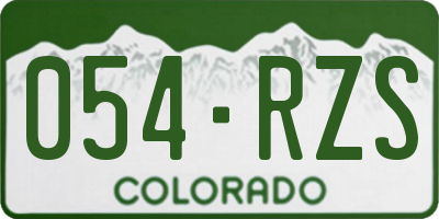 CO license plate 054RZS