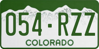 CO license plate 054RZZ