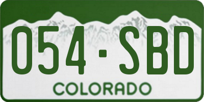 CO license plate 054SBD