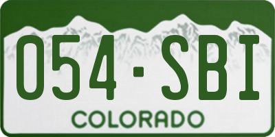 CO license plate 054SBI