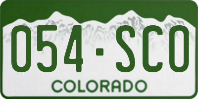 CO license plate 054SCO
