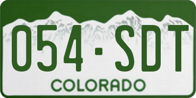CO license plate 054SDT