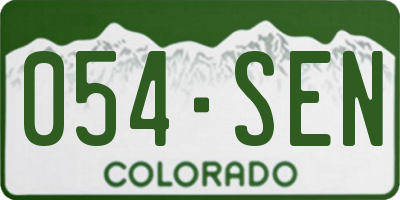 CO license plate 054SEN