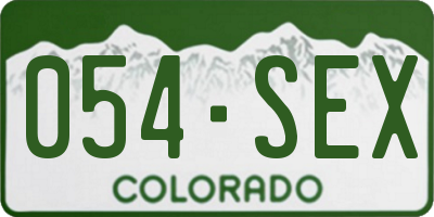 CO license plate 054SEX