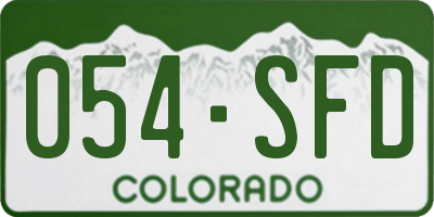 CO license plate 054SFD