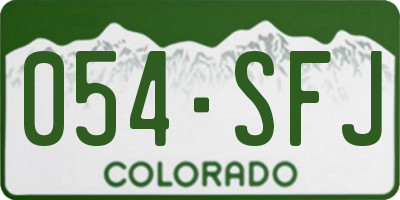 CO license plate 054SFJ