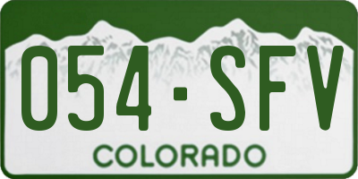 CO license plate 054SFV