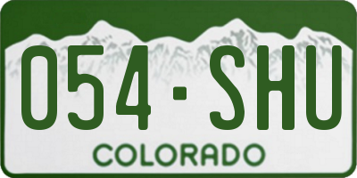 CO license plate 054SHU