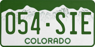 CO license plate 054SIE