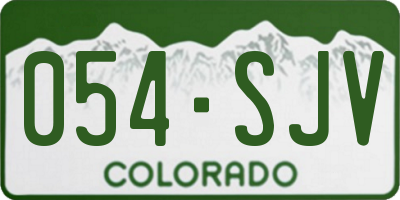 CO license plate 054SJV