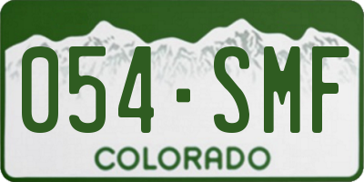 CO license plate 054SMF