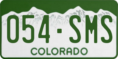 CO license plate 054SMS