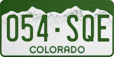 CO license plate 054SQE