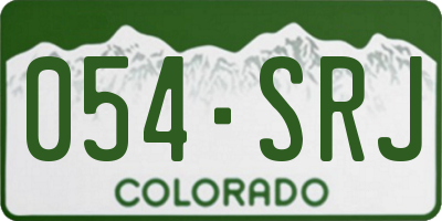 CO license plate 054SRJ