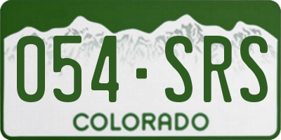 CO license plate 054SRS