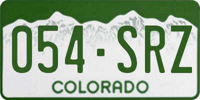 CO license plate 054SRZ