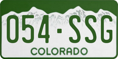 CO license plate 054SSG