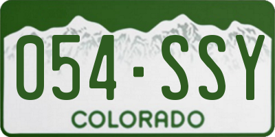 CO license plate 054SSY